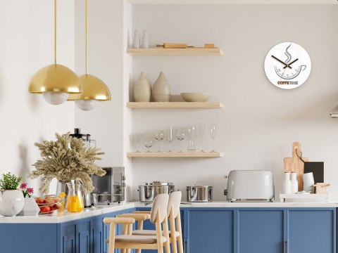 MODERN CLOCK ZEGAR ŚCIENNY COFFEE TIME II WHITE MODERN CLOCK ZEGAR ŚCIENNY COFFEE TIME II WHITE