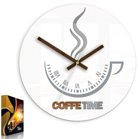 MODERN CLOCK ZEGAR ŚCIENNY COFFEE TIME II WHITE MODERN CLOCK ZEGAR ŚCIENNY COFFEE TIME II WHITE