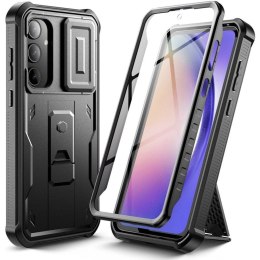 Tech-Protect Etui do Samsung Galaxy A55 5G obudowa Kevlar Case Cover 360 z ochroną ekranu i aparatu Slide czarne