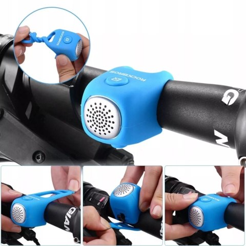 RockBros Dzwonek rowerowy Rockbros CB1709BU elektroniczny - niebieski RockBros Dzwonek rowerowy Rockbros CB1709BU elektroniczny - niebieski