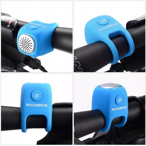 RockBros Dzwonek rowerowy Rockbros CB1709BU elektroniczny - niebieski RockBros Dzwonek rowerowy Rockbros CB1709BU elektroniczny - niebieski