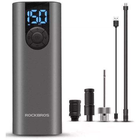 RockBros Elektryczna pompka rowerowa Rockbros 42720001001 z wyświetlaczem LED + kabel USB-C - USB-A - czarna RockBros Elektryczna pompka rowerowa Rockbros 42720001001 z wyświetlaczem LED + kabel USB-C - USB-A - czarna