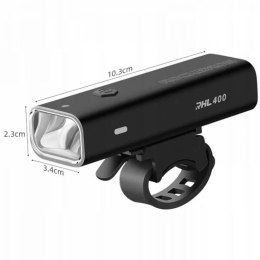 RockBros Lampka rowerowa przednia Rockbros 24310006001 400 lm + kabel micro USB - USB-A - czarna