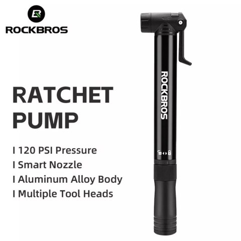 RockBros Pompka ręczna Rockbros 42320010001 do roweru + wkrętak - czarna RockBros Pompka ręczna Rockbros 42320010001 do roweru + wkrętak - czarna