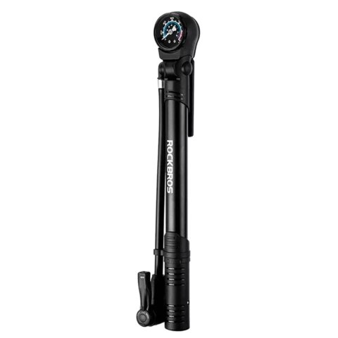 RockBros Pompka rowerowa Rockbros 42310006001 z manometrem - czarna RockBros Pompka rowerowa Rockbros 42310006001 z manometrem - czarna