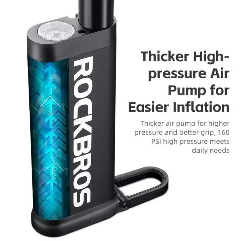 RockBros Pompka rowerowa Rockbros 42310007001 podłogowa - czarna RockBros Pompka rowerowa Rockbros 42310007001 podłogowa - czarna