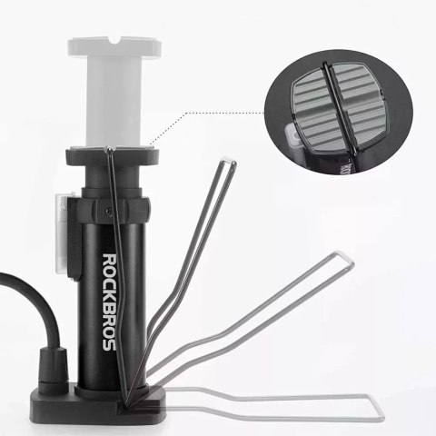 RockBros Pompka rowerowa Rockbros 42610002001 podłogowa z manometrem - czarna RockBros Pompka rowerowa Rockbros 42610002001 podłogowa z manometrem - czarna