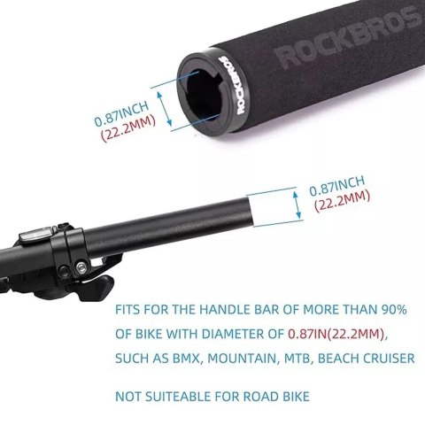 RockBros Uchwyty rowerowe Rockbros BT1001BKBK z gąbki na kierownicę - czarne RockBros Uchwyty rowerowe Rockbros BT1001BKBK z gąbki na kierownicę - czarne