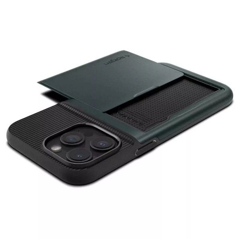 Spigen Etui Spigen Slim Armor CS do Apple iPhone 15 Pro - ciemnozielone Spigen Etui Spigen Slim Armor CS do Apple iPhone 15 Pro - ciemnozielone