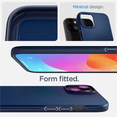 Spigen Etui Spigen Thin Fit na iPhone 15 Plus - niebieskie Spigen Etui Spigen Thin Fit na iPhone 15 Plus - niebieskie