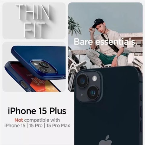 Spigen Etui Spigen Thin Fit na iPhone 15 Plus - niebieskie Spigen Etui Spigen Thin Fit na iPhone 15 Plus - niebieskie