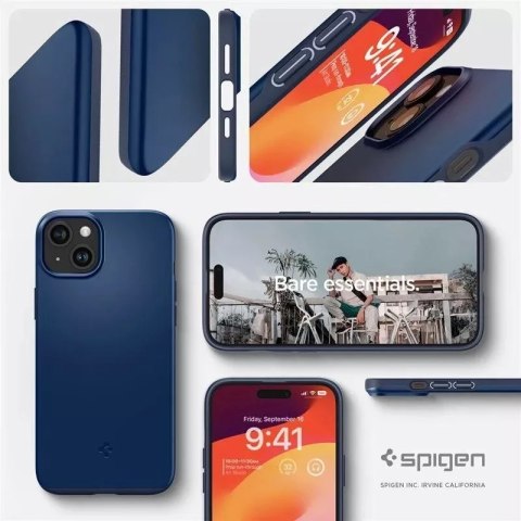 Spigen Etui Spigen Thin Fit na iPhone 15 Plus - niebieskie Spigen Etui Spigen Thin Fit na iPhone 15 Plus - niebieskie