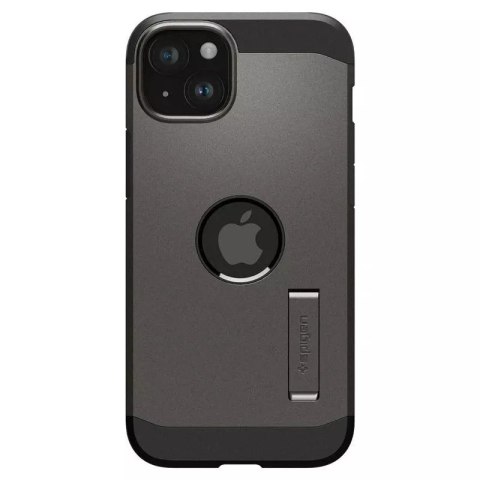 Spigen Etui Spigen Tough Armor MagSafe z podstawką na iPhone 15 Plus - metaliczny szary Spigen Etui Spigen Tough Armor MagSafe z podstawką na iPhone 15 Plus - metaliczny szary