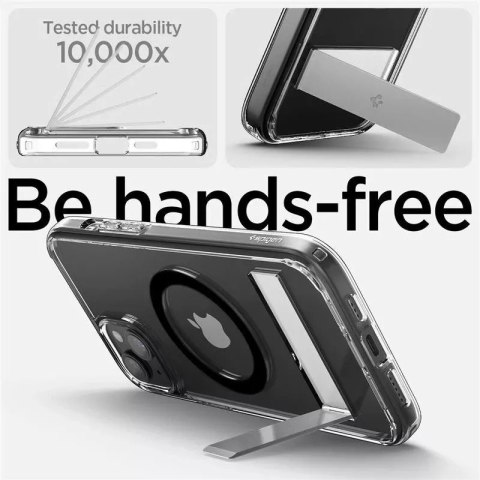 Spigen Etui Spigen Ultra Hybrid S MagSafe z podstawką do iPhone 15 Plus - czarne Spigen Etui Spigen Ultra Hybrid S MagSafe z podstawką do iPhone 15 Plus - czarne