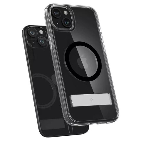 Spigen Etui Spigen Ultra Hybrid S MagSafe z podstawką do iPhone 15 Plus - czarne Spigen Etui Spigen Ultra Hybrid S MagSafe z podstawką do iPhone 15 Plus - czarne
