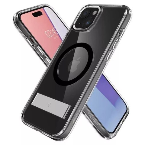 Spigen Etui Spigen Ultra Hybrid S MagSafe z podstawką do iPhone 15 Plus - czarne Spigen Etui Spigen Ultra Hybrid S MagSafe z podstawką do iPhone 15 Plus - czarne