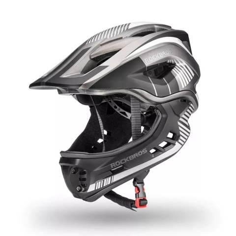 RockBros Kask rowerowy dziecięcy z odpinaną szczęką Rockbros TT-32SBTG-M rozmiar M - szary RockBros Kask rowerowy dziecięcy z odpinaną szczęką Rockbros TT-32SBTG-M rozmiar M - szary