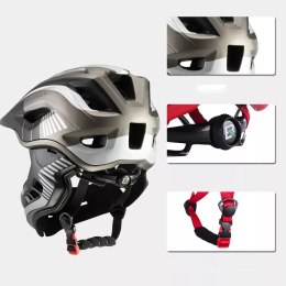 RockBros Kask rowerowy dziecięcy z odpinaną szczęką Rockbros TT-32SBTG-M rozmiar M - szary