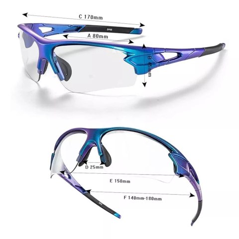 RockBros Okulary rowerowe Rockbros 10069 fotochromowe UV400 - niebieskie RockBros Okulary rowerowe Rockbros 10069 fotochromowe UV400 - niebieskie
