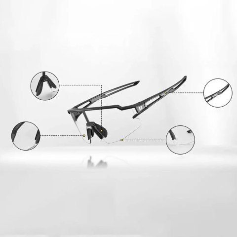 RockBros Okulary rowerowe Rockbros 10173 fotochromowe UV400 - czarno-czerwone RockBros Okulary rowerowe Rockbros 10173 fotochromowe UV400 - czarno-czerwone