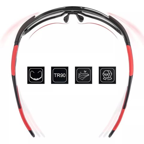 RockBros Okulary rowerowe Rockbros 10182 polaryzujące - czerwone RockBros Okulary rowerowe Rockbros 10182 polaryzujące - czerwone
