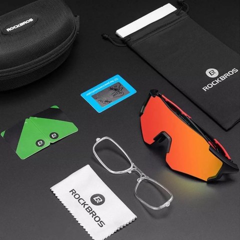 RockBros Okulary rowerowe Rockbros 10182 polaryzujące - czerwone RockBros Okulary rowerowe Rockbros 10182 polaryzujące - czerwone