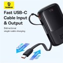 Baseus Powerbank Baseus Qpow Pro+ 10000mAh 22.5W z wbudowanym kablem USB-C i wyświetlaczem - czarny