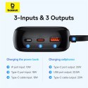 Baseus Powerbank Baseus Qpow Pro+ 20000mAh 22.5W z wbudowanym kablem USB-C i wyświetlaczem - czarny