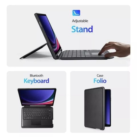 Dux Ducis Etui Dux Ducis DK składane z klawiaturą bezprzewodową do Samsung Galaxy Tab S9 Plus czarne Dux Ducis Etui Dux Ducis DK składane z klawiaturą bezprzewodową do Samsung Galaxy Tab S9 Plus czarne