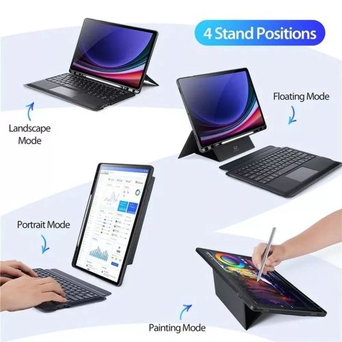 Dux Ducis Etui Dux Ducis DK składane z klawiaturą bezprzewodową do Samsung Galaxy Tab S9 Plus czarne Dux Ducis Etui Dux Ducis DK składane z klawiaturą bezprzewodową do Samsung Galaxy Tab S9 Plus czarne