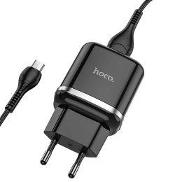 Hoco Ładowarka sieciowa HOCO USB A + kabel USB A do Micro USB QC3.0 3A 18W N3 czarna