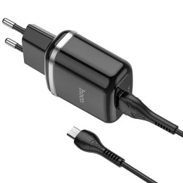 Hoco Ładowarka sieciowa HOCO USB A + kabel USB A do Micro USB QC3.0 3A 18W N3 czarna