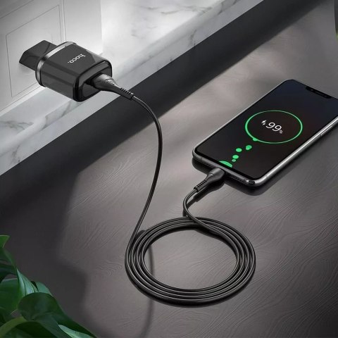 Hoco Ładowarka sieciowa HOCO USB A + kabel USB A do Micro USB QC3.0 3A 18W N3 czarna Hoco Ładowarka sieciowa HOCO USB A + kabel USB A do Micro USB QC3.0 3A 18W N3 czarna