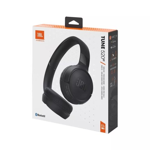 JBL Słuchawki JBL Tune 520BT bezprzewodowe nauszne Bluetooth 5.3 - czarne JBL Słuchawki JBL Tune 520BT bezprzewodowe nauszne Bluetooth 5.3 - czarne