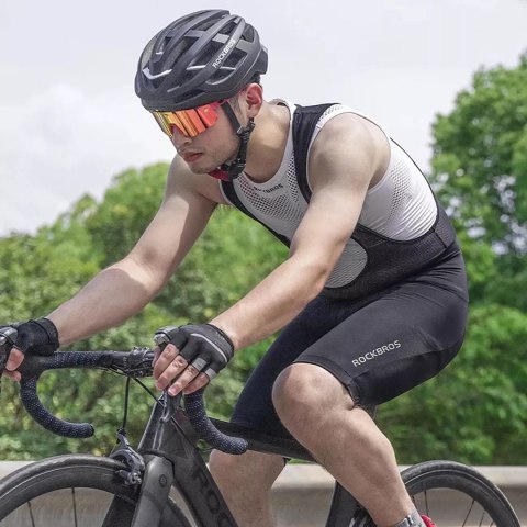 RockBros Spodenki rowerowe Rockbros RK2002M krótkie na szelkach z wkładką M - czarne RockBros Spodenki rowerowe Rockbros RK2002M krótkie na szelkach z wkładką M - czarne