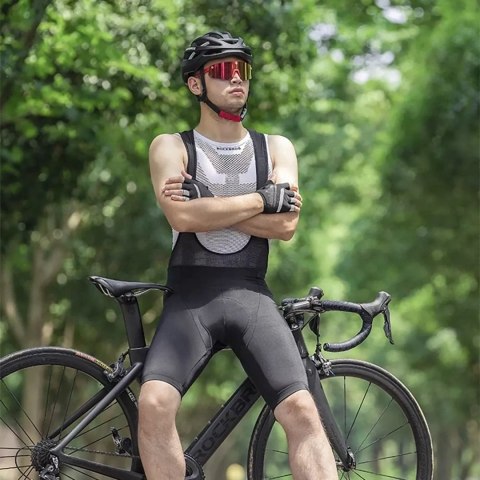 RockBros Spodenki rowerowe Rockbros RK2002M krótkie na szelkach z wkładką M - czarne RockBros Spodenki rowerowe Rockbros RK2002M krótkie na szelkach z wkładką M - czarne