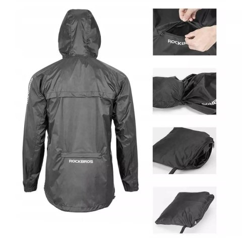 RockBros Kurtka przeciwdeszczowa Rockbros YPY013BK2XL oddychająca wiatroodporna XXL - czarna RockBros Kurtka przeciwdeszczowa Rockbros YPY013BK2XL oddychająca wiatroodporna XXL - czarna