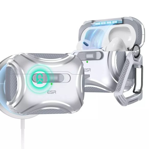 ESR Etui ESR Cyber FlickLock Halolock Magsafe do Apple AirPods Pro 1 / 2 Silver ESR Etui ESR Cyber FlickLock Halolock Magsafe do Apple AirPods Pro 1 / 2 Silver