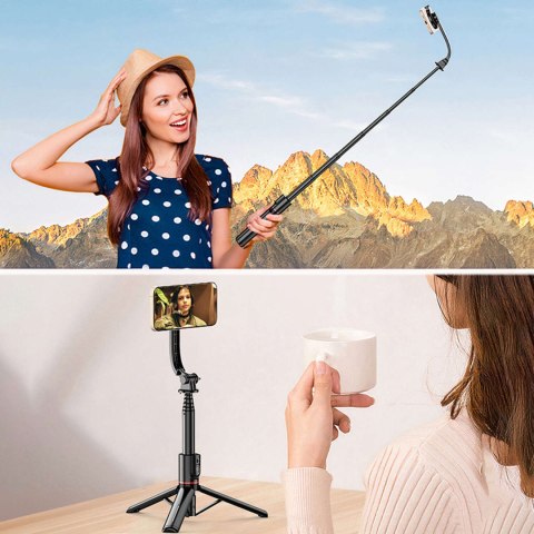 Yesido Selfie stick kijek Statyw Tripod uchwyt magnetyczny do telefonu zdjęć + Pilot Bluetooth Yesido SF19 Magnetic czarny Yesido Selfie stick kijek Statyw Tripod uchwyt magnetyczny do telefonu zdjęć + Pilot Bluetooth Yesido SF19 Magnetic czarny