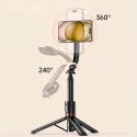 Yesido Selfie stick kijek Statyw Tripod uchwyt magnetyczny do telefonu zdjęć + Pilot Bluetooth Yesido SF19 Magnetic czarny