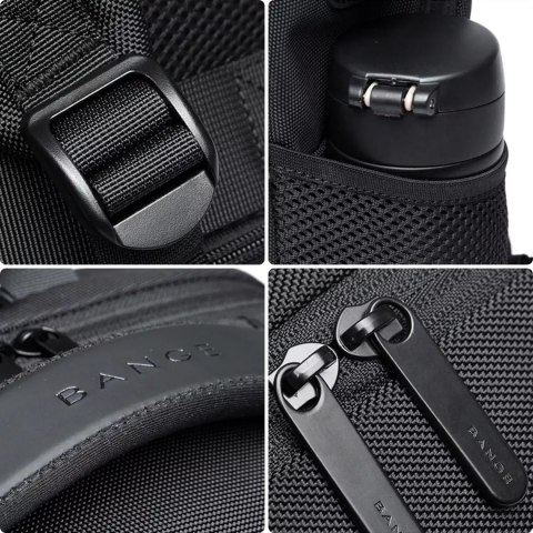 Bange Plecak wodoodporny Bange na laptopa 15.6" miejski podróżny 45x30x16 cm do pracy samolotu męski damski z portem USB Czarny Bange Plecak wodoodporny Bange na laptopa 15.6" miejski podróżny 45x30x16 cm do pracy samolotu męski damski z portem USB Czarny
