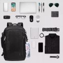 Bange Plecak wodoodporny Bange na laptopa 15.6" miejski podróżny rozszerzalny 55 x 35 x 21-27 cm do samolotu męski damski + kłódka szy