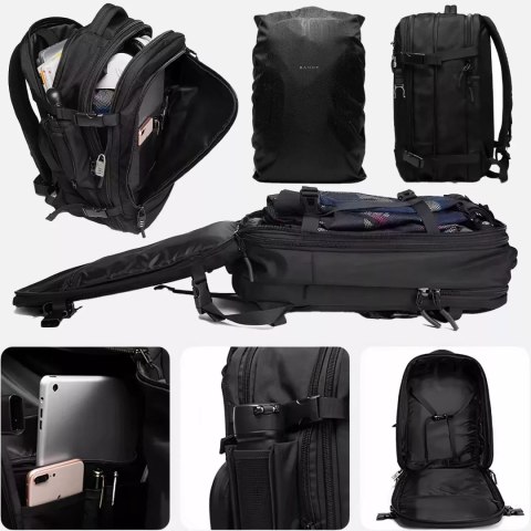 Bange Plecak wodoodporny Bange na laptopa 15.6" miejski podróżny rozszerzalny 55 x 35 x 21-27 cm do samolotu męski damski + kłódka szy Bange Plecak wodoodporny Bange na laptopa 15.6" miejski podróżny rozszerzalny 55 x 35 x 21-27 cm do samolotu męski damski + kłódka szy
