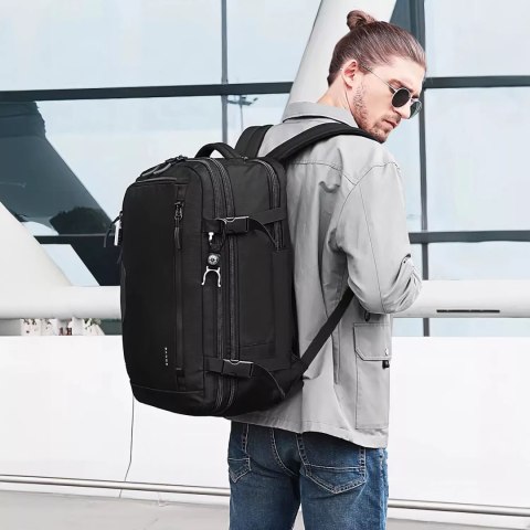 Bange Plecak wodoodporny Bange na laptopa 15.6" miejski podróżny rozszerzalny 55 x 35 x 21-27 cm do samolotu męski damski + kłódka szy Bange Plecak wodoodporny Bange na laptopa 15.6" miejski podróżny rozszerzalny 55 x 35 x 21-27 cm do samolotu męski damski + kłódka szy