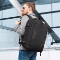 Bange Plecak wodoodporny Bange na laptopa 15.6" miejski podróżny rozszerzalny 55 x 35 x 21-27 cm do samolotu męski damski + kłódka szy