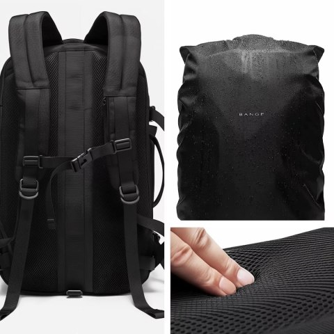 Bange Plecak wodoodporny Bange na laptopa 15.6" miejski podróżny rozszerzalny 55 x 35 x 21-27 cm do samolotu męski damski + kłódka szy Bange Plecak wodoodporny Bange na laptopa 15.6" miejski podróżny rozszerzalny 55 x 35 x 21-27 cm do samolotu męski damski + kłódka szy