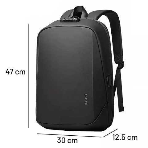 Bange Plecak wodoodporny Bange na laptopa 15.6" podróżny 47x30x12.5 cm do pracy szkoły samolotu męski damski USB antykradzieżowy szyfr Bange Plecak wodoodporny Bange na laptopa 15.6" podróżny 47x30x12.5 cm do pracy szkoły samolotu męski damski USB antykradzieżowy szyfr
