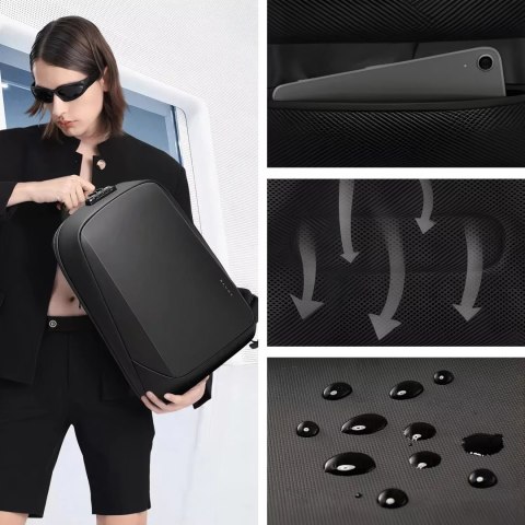 Bange Plecak wodoodporny Bange na laptopa 15.6" podróżny 47x30x12.5 cm do pracy szkoły samolotu męski damski USB antykradzieżowy szyfr Bange Plecak wodoodporny Bange na laptopa 15.6" podróżny 47x30x12.5 cm do pracy szkoły samolotu męski damski USB antykradzieżowy szyfr