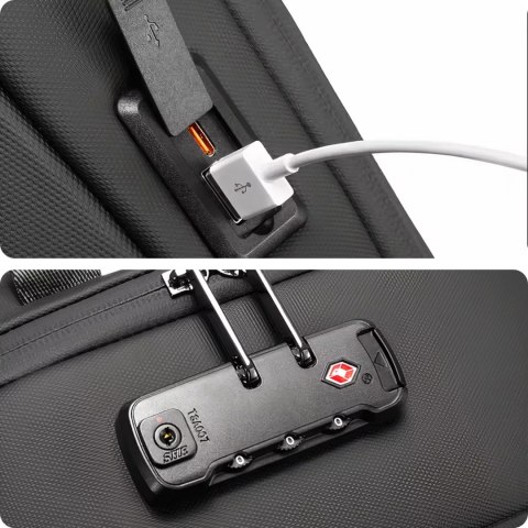 Bange Plecak wodoodporny Bange na laptopa 15.6" podróżny 47x30x12.5 cm do pracy szkoły samolotu męski damski USB antykradzieżowy szyfr Bange Plecak wodoodporny Bange na laptopa 15.6" podróżny 47x30x12.5 cm do pracy szkoły samolotu męski damski USB antykradzieżowy szyfr