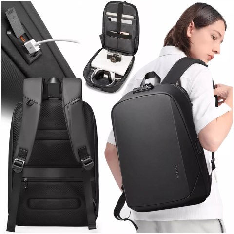 Bange Plecak wodoodporny Bange na laptopa 15.6" podróżny 47x30x12.5 cm do pracy szkoły samolotu męski damski USB antykradzieżowy szyfr Bange Plecak wodoodporny Bange na laptopa 15.6" podróżny 47x30x12.5 cm do pracy szkoły samolotu męski damski USB antykradzieżowy szyfr